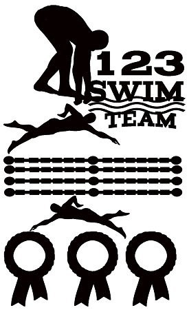 Swim team  110 x 180mm    swimming team carnival, Min buy 3